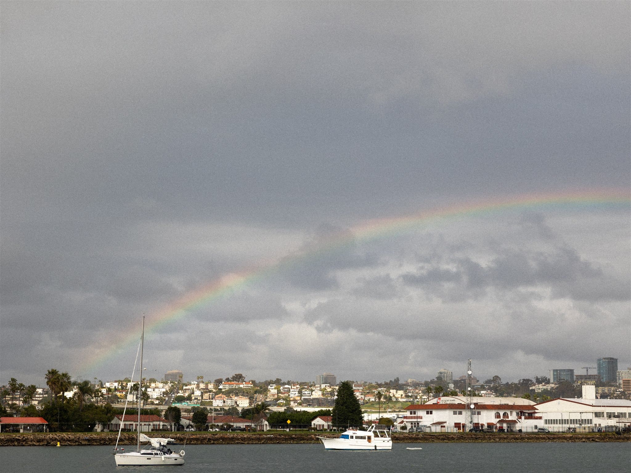 Rainbow over the view at Coasterra