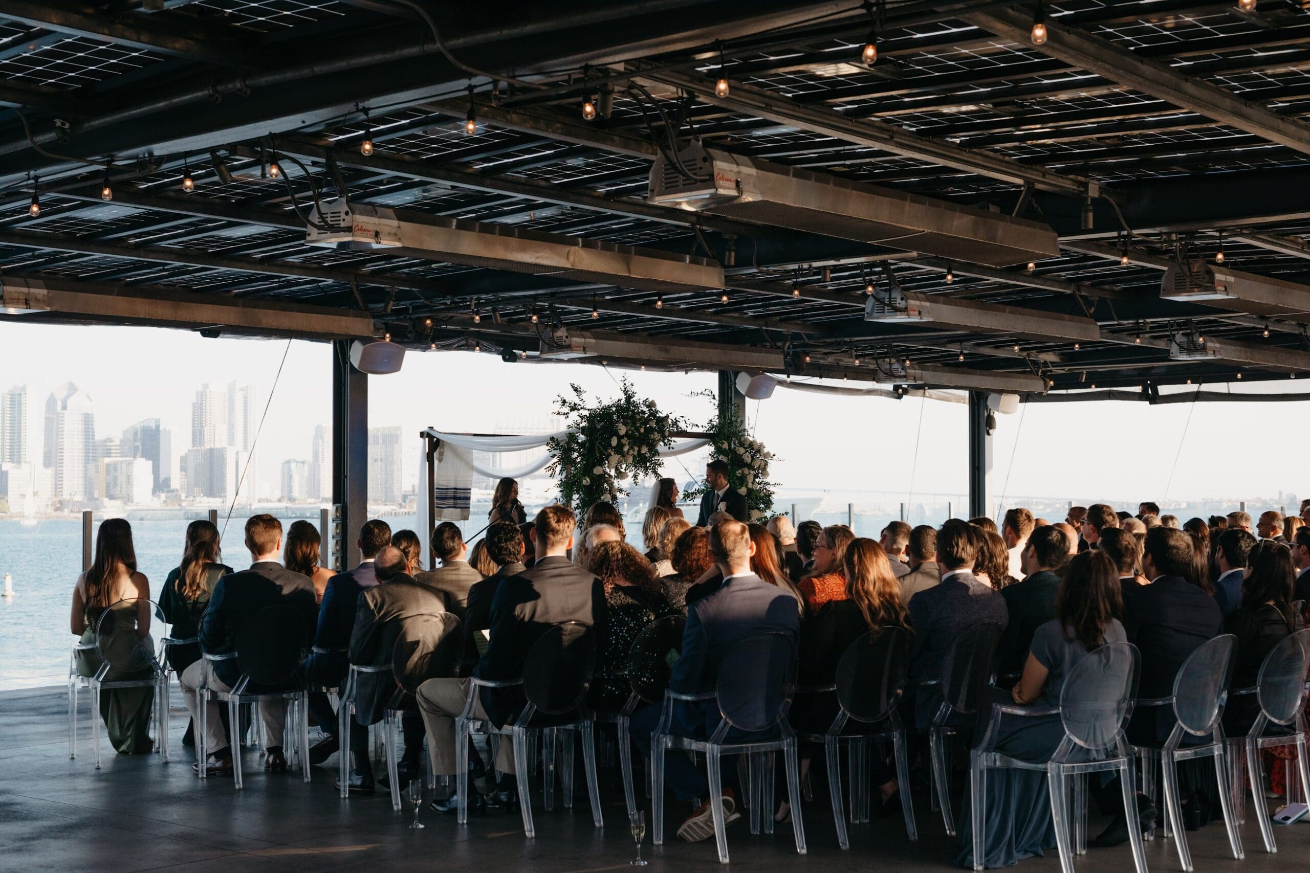 Wedding ceremony at Coasterra overlooking San Diego Bay