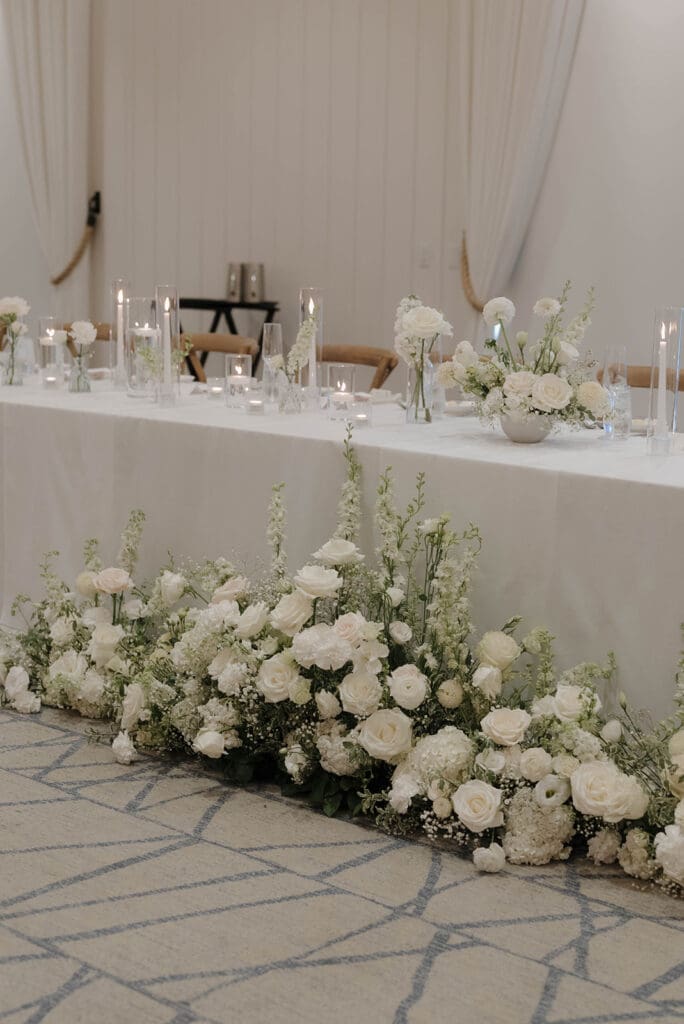 Coastal Blue and Driftwood Neutrals San Diego Wedding color Palettes head table