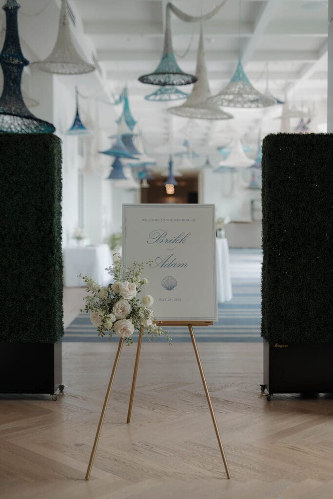 Coastal Blue and Driftwood Neutrals San Diego Wedding color Palettes welcome sign