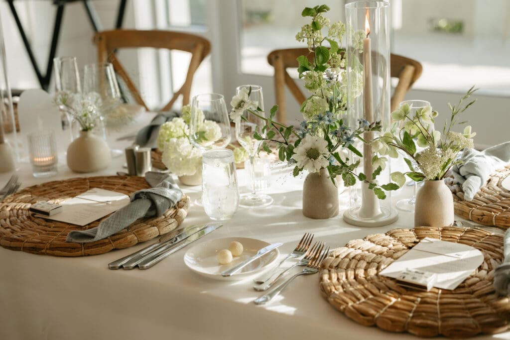 Sea Glass and coastal Greens San Diego Wedding color Palettes tablescape
