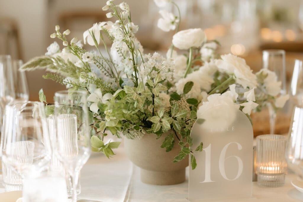 Sea Glass and coastal Greens San Diego Wedding color Palettes floral centerpieces