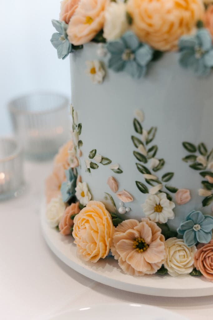 coastal sunset San Diego Wedding color Palettes cake 