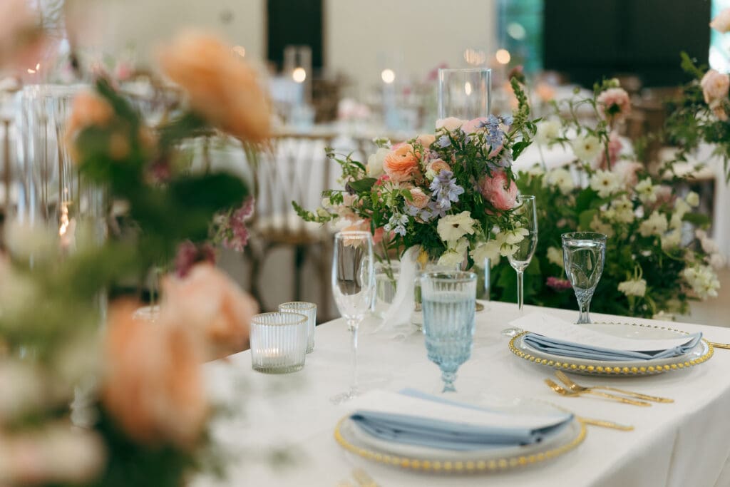 coastal sunset San Diego Wedding color Palettes sweetheart table tabletop 